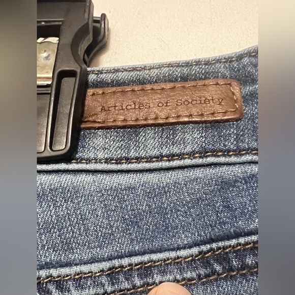 Articles Of Society High Rise Blue Jeans Denim Classic Straight Leg - Picture 8 of 14